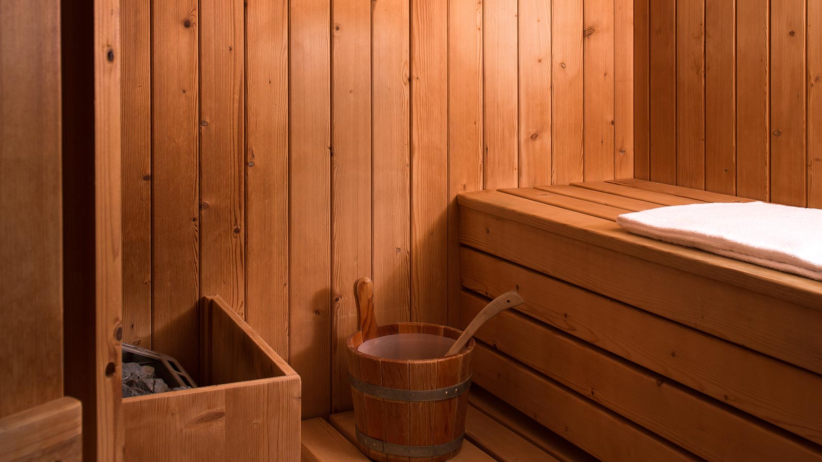 Detailansicht der Sauna im Hotel Villa Cipriani in Asolo